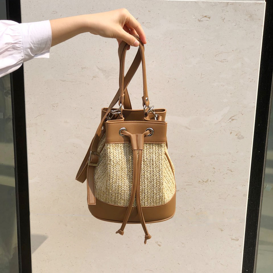 Rattan Mini Bucket Bag / Cross Bucket Bag (3 colors)