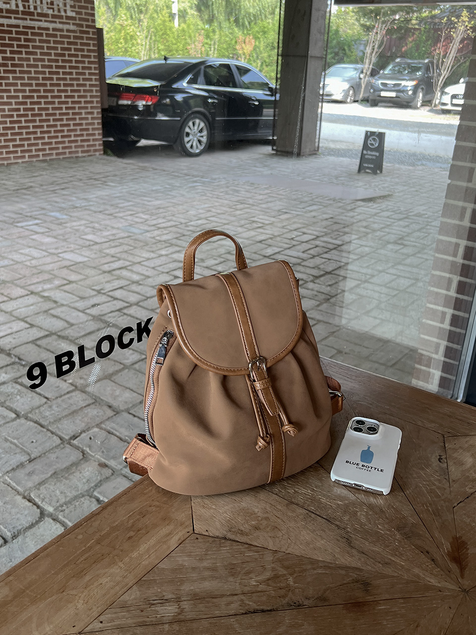 Suede Sheepskin Leather Mini Bucket Bag/Backpack