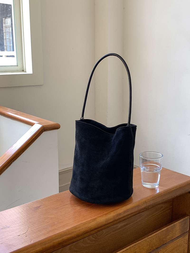 Suede Chain Mini Shoulder Bucket Bag