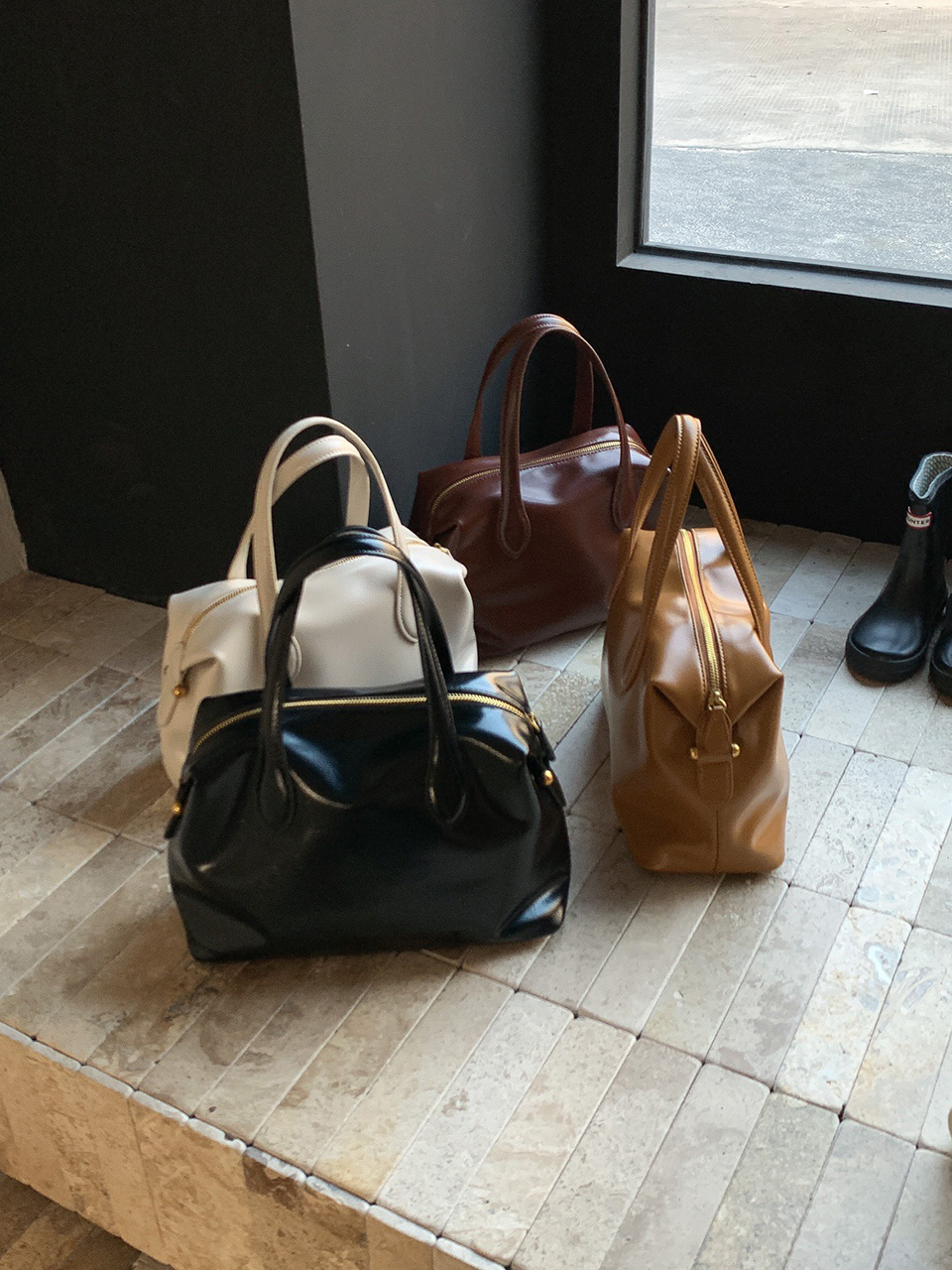 Enamel Square Tote Bag (4 colors)