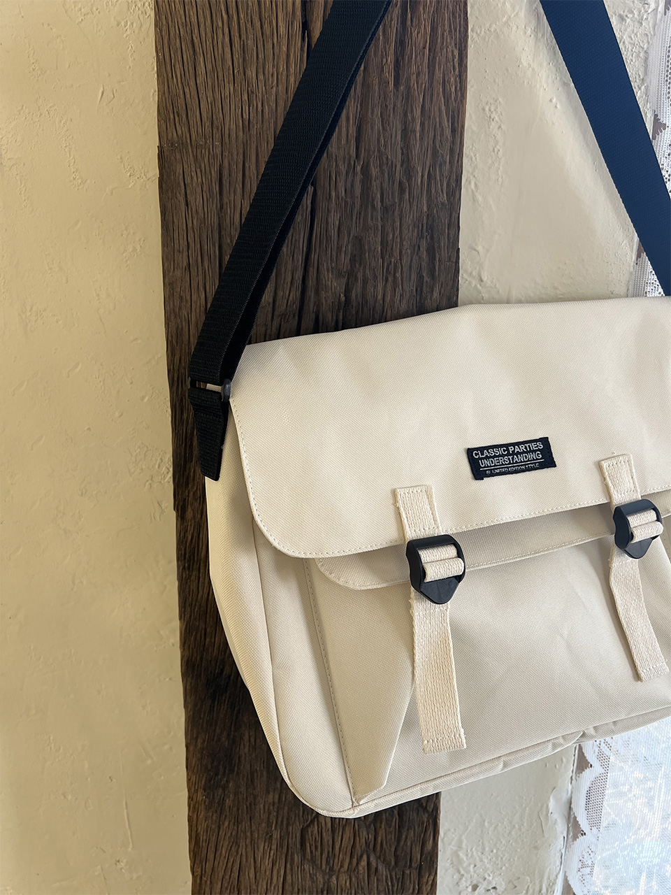 Canvas Classic Zipper Big Cross Messenger Eco Bag (2 colors)