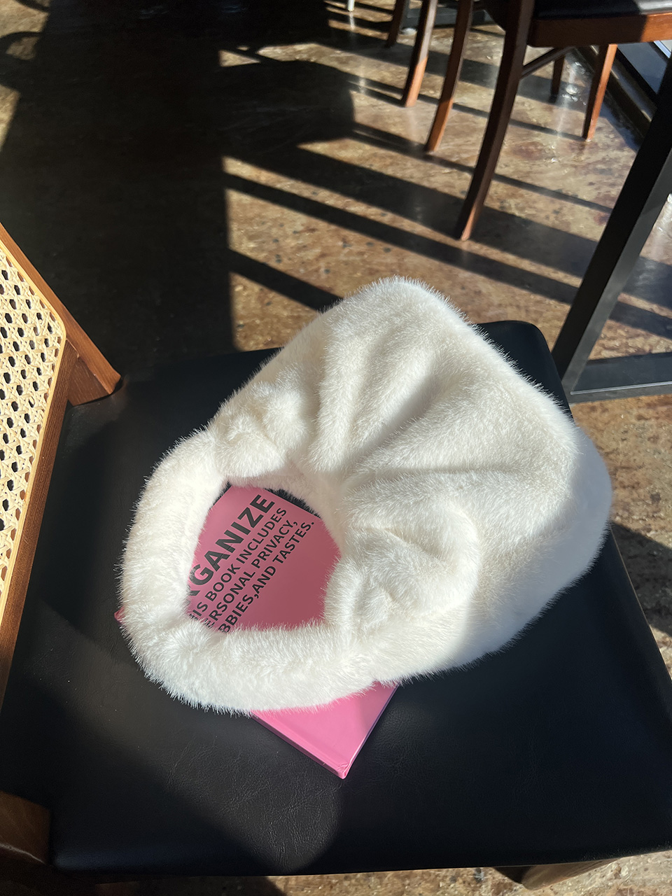 Eldon Shirred Fur Tote Bag