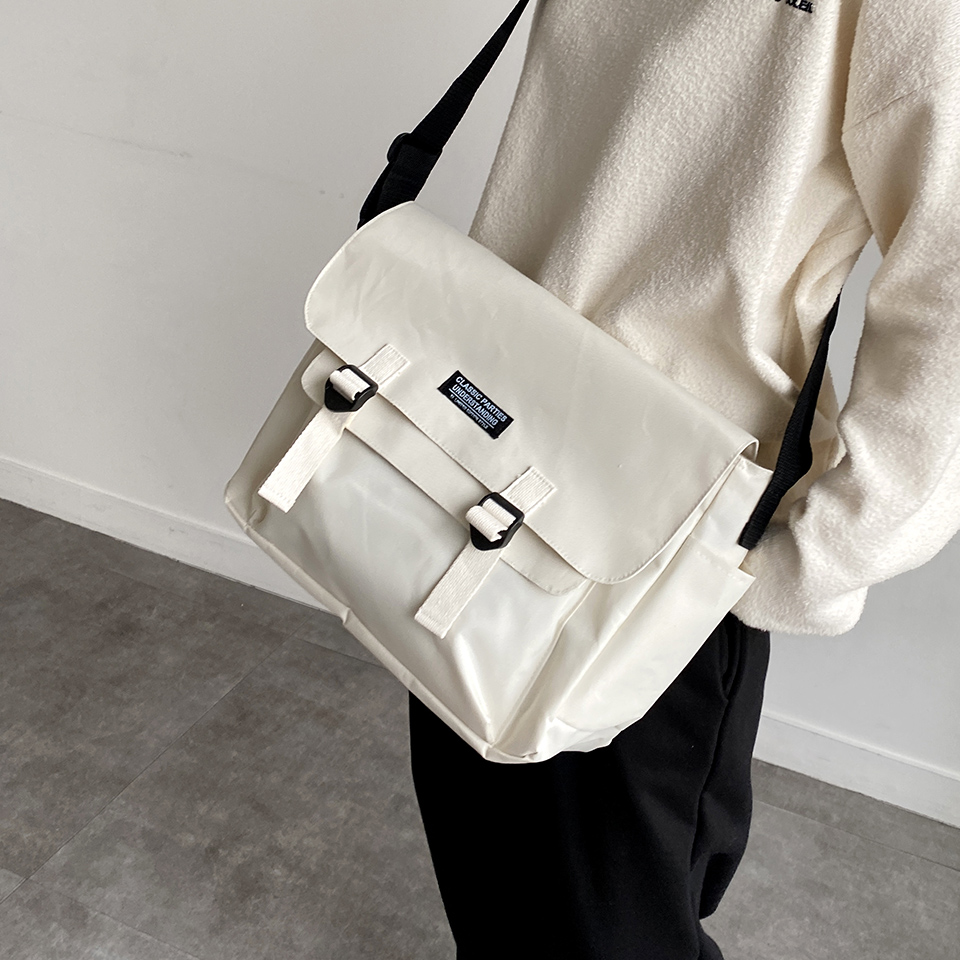 Canvas Classic Zipper Big Cross Messenger Eco Bag (2 colors)