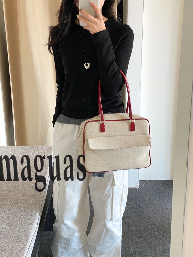 Jacquard leather tote bag/shoulder bag