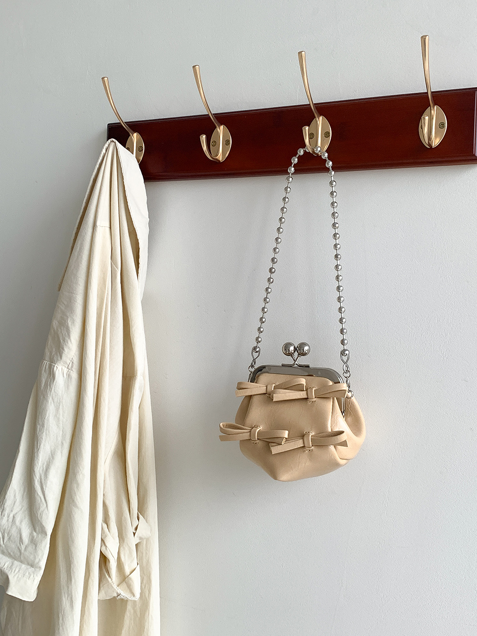 Ribbon 2-Way Chain Mini Crossbody Bag (2 Strap Types)
