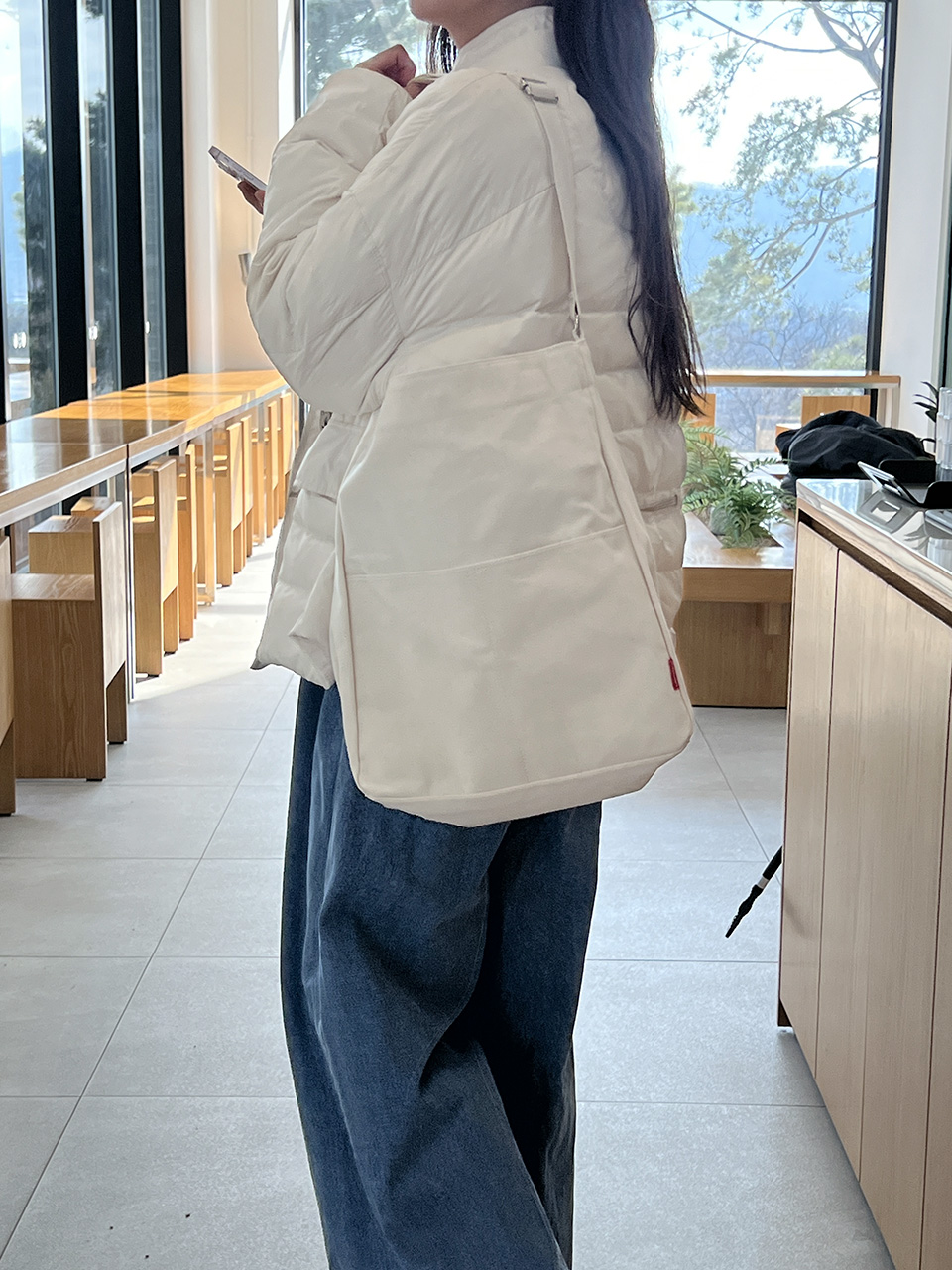 2-Pocket Plain Big Cloth Eco Bag (3 colors)