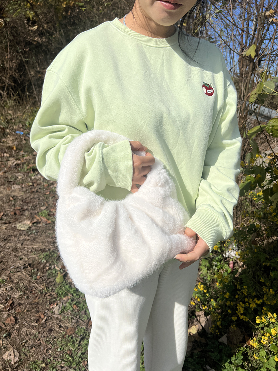 Eldon Shirred Fur Tote Bag