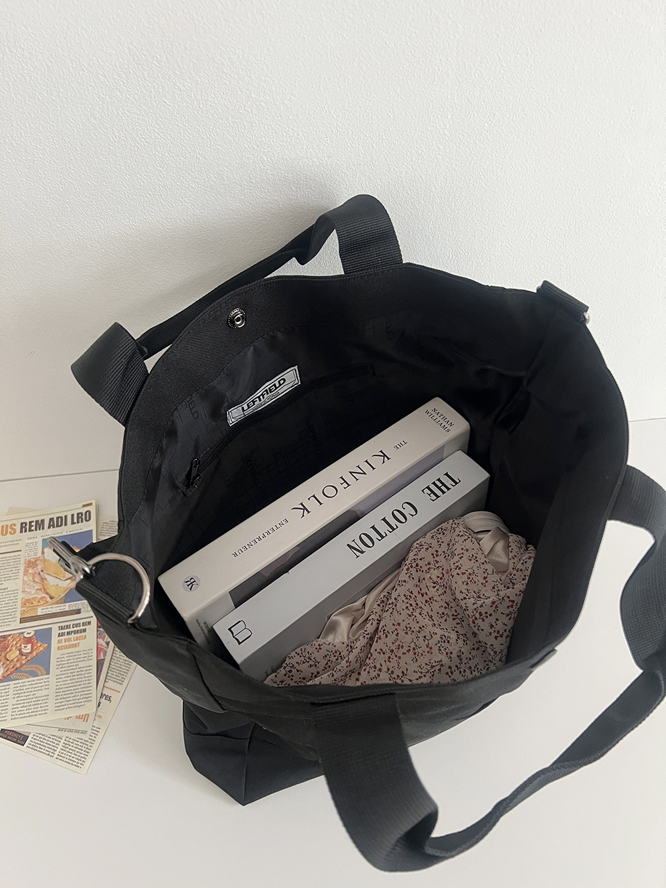 Canvas fabric pocket large cross eco bag