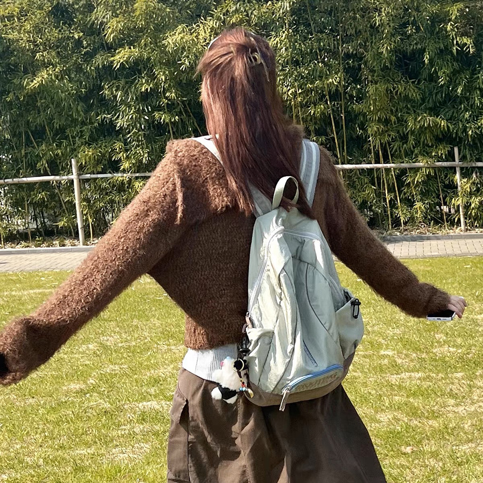 Shooting Embroidered String Pocket Nylon Backpack