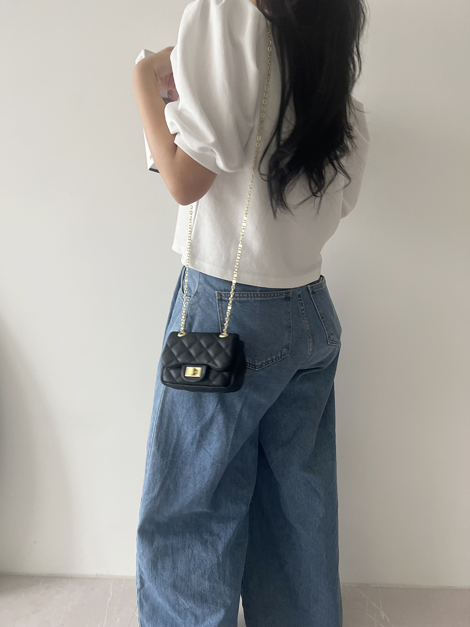 Zuni Quilted Micro Mini Gold Chain Bag