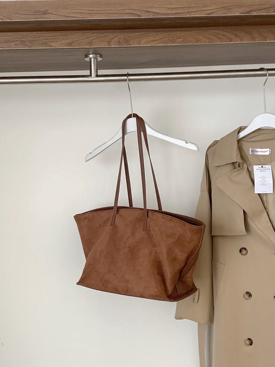 Suede Classic Leather Big Tote Bag/Shoulder Bag