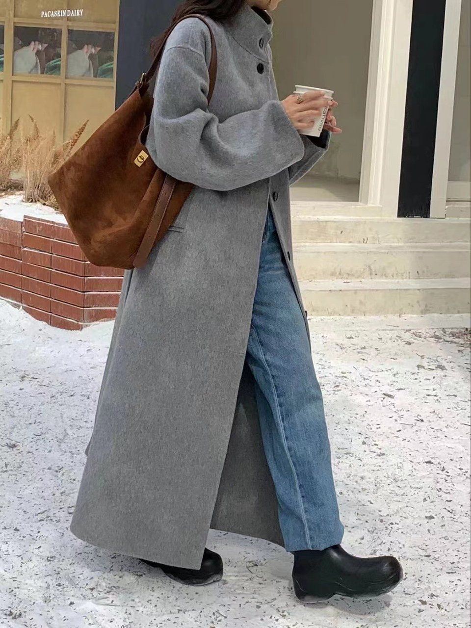Suede Buckle Big Tote Bag/Shoulder Bag