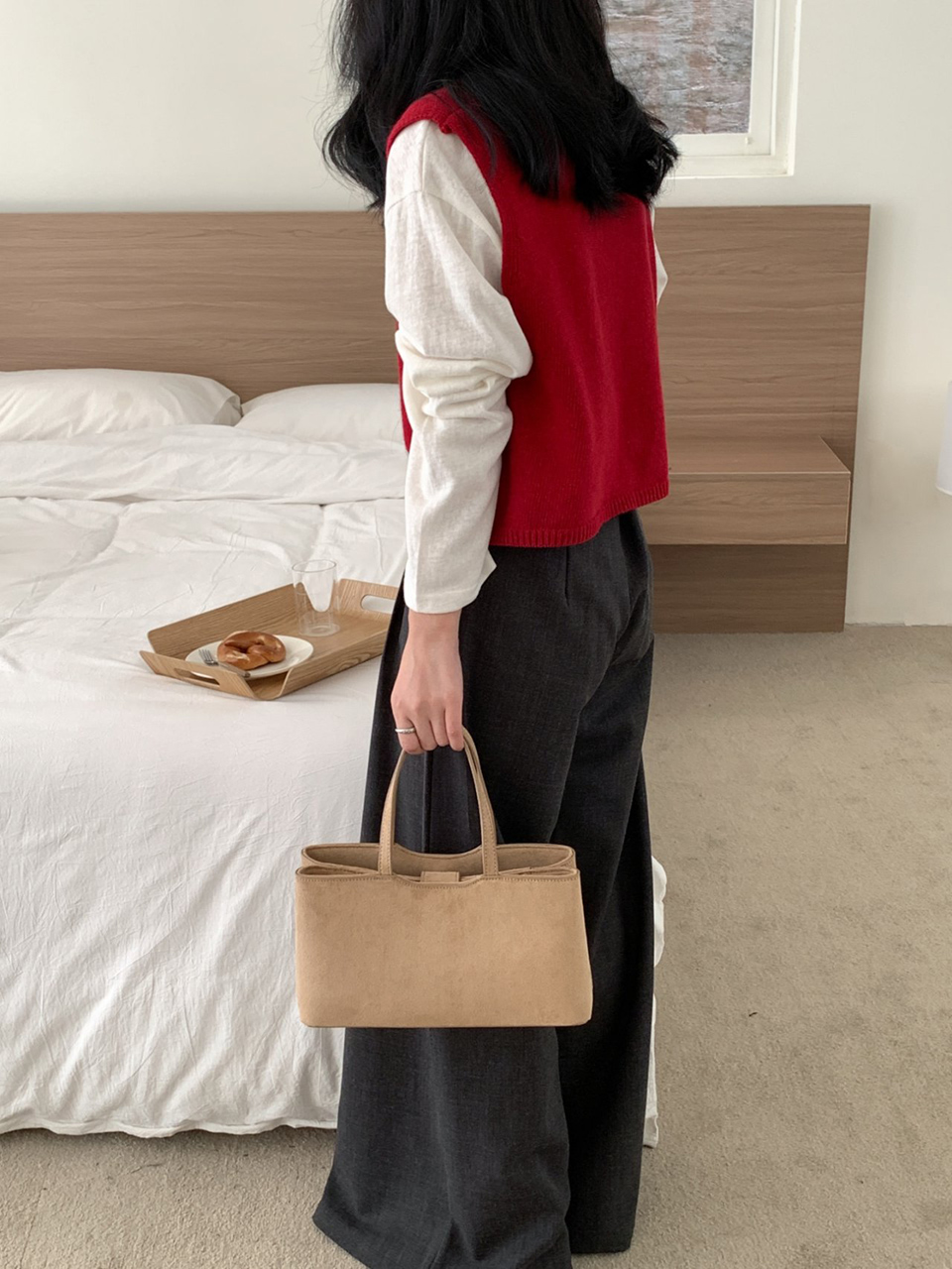 Suede Square Tote Bag