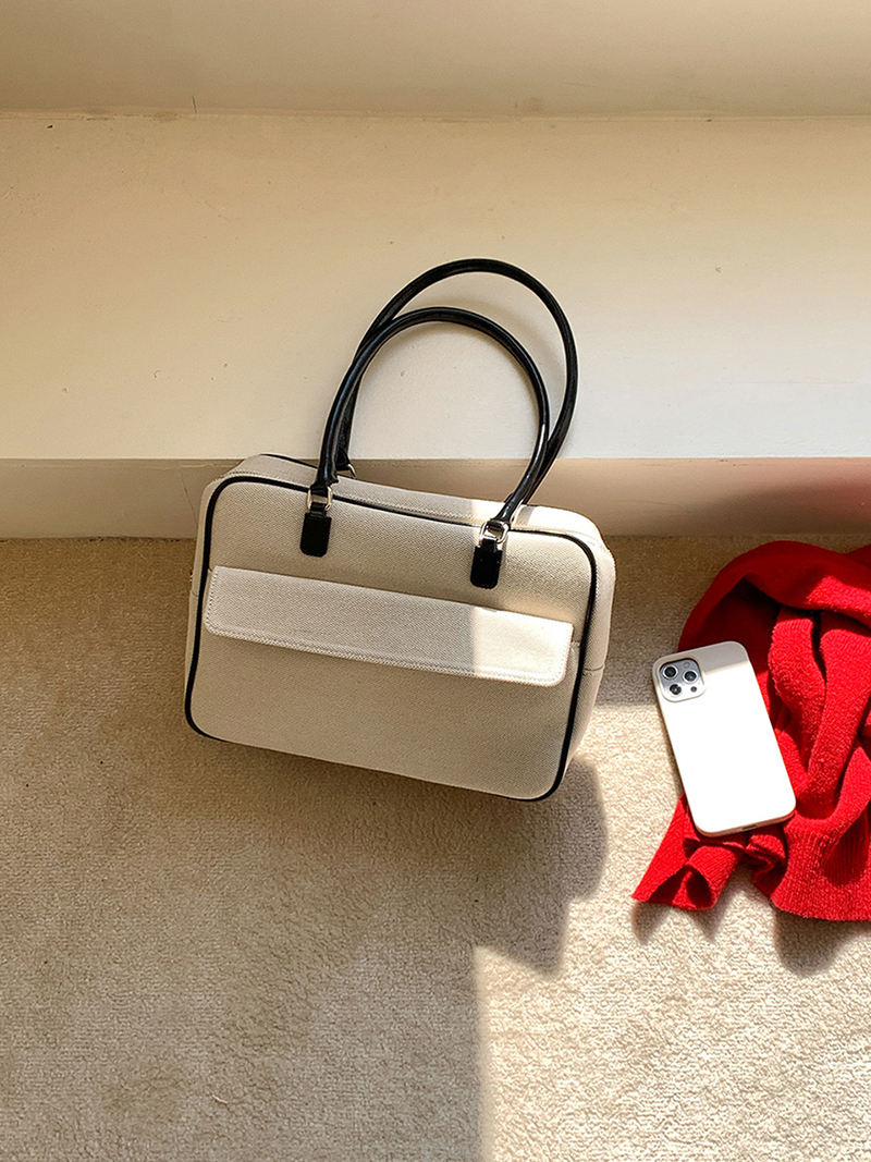Jacquard leather tote bag/shoulder bag