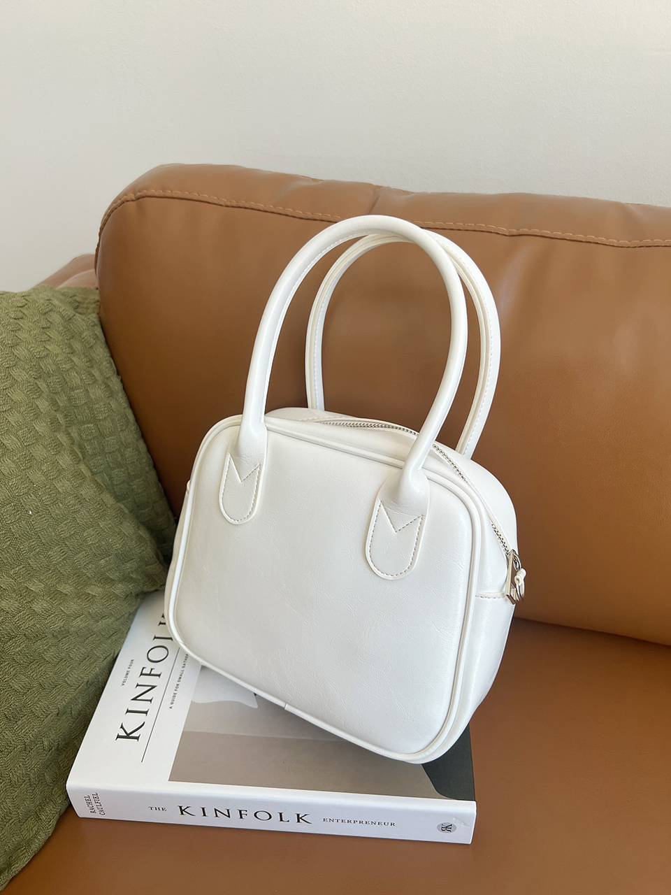 Tammy Square Glossy Silver Mini Tote Bag