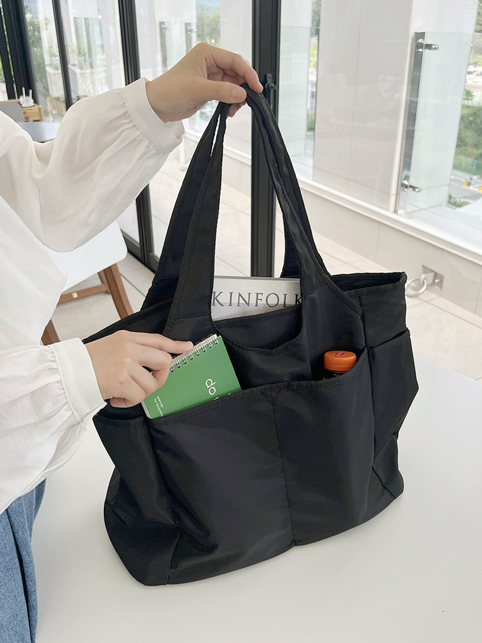 [Waterproof] Zipper Big Shoulder Bag