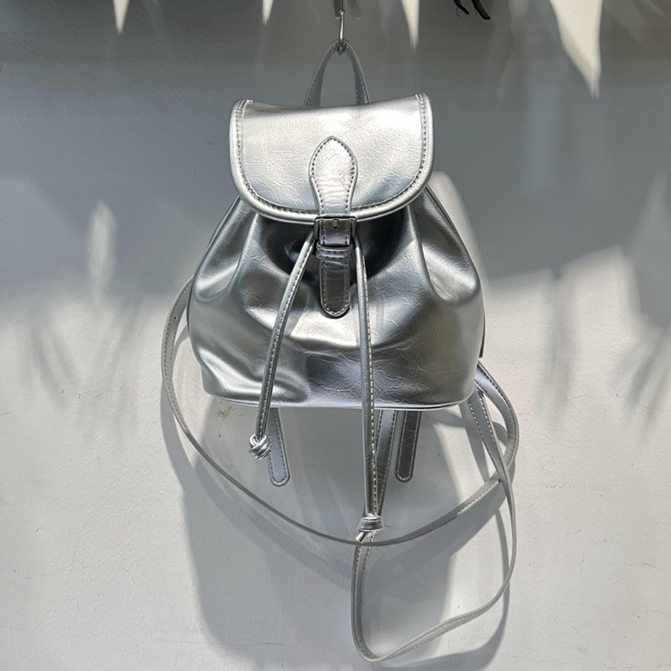 Wrinkle Buckle Bucket Mini Backpack (5 colors)