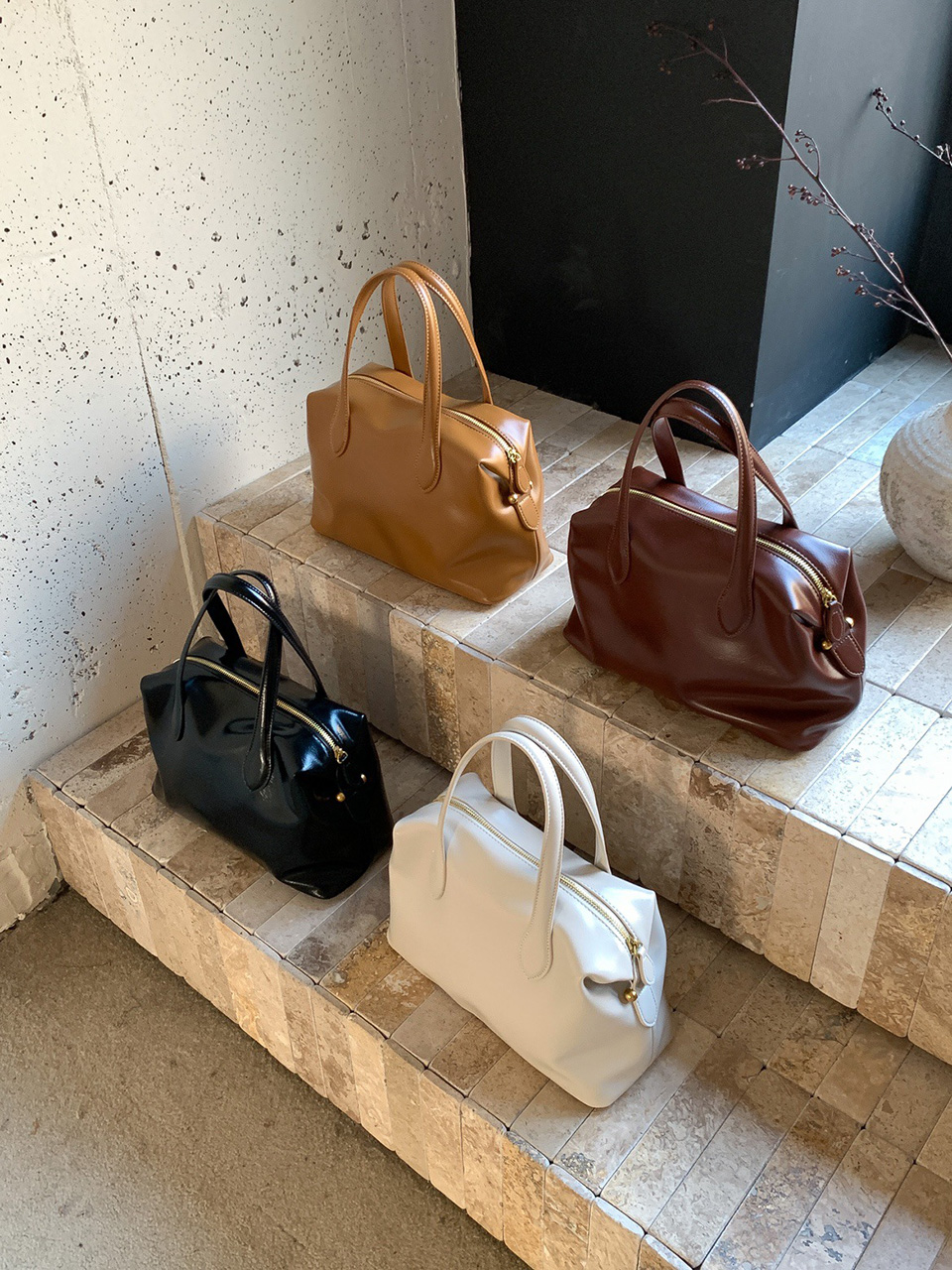 Enamel Square Tote Bag (4 colors)
