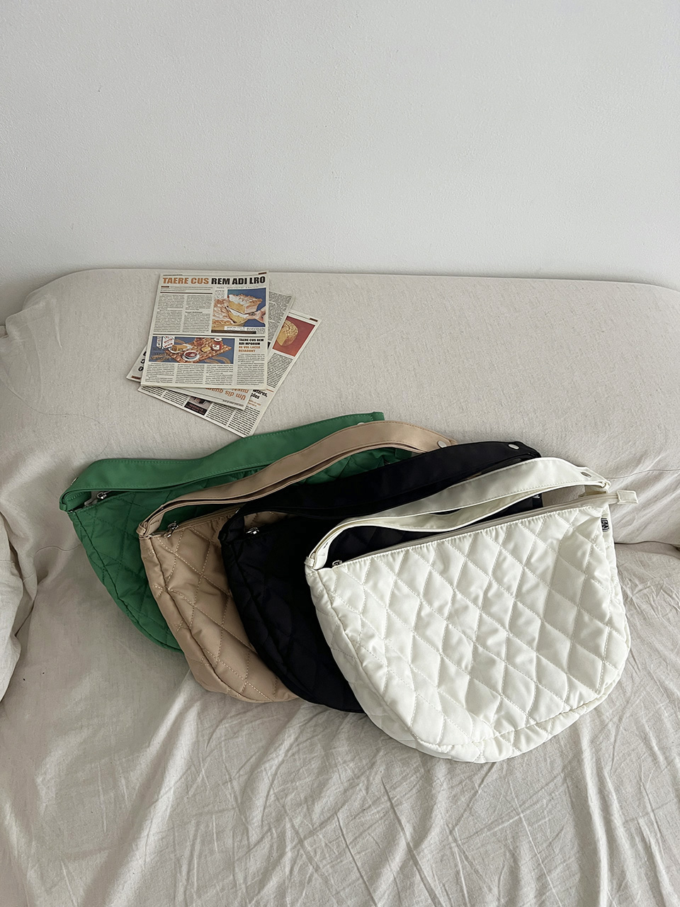 Quilted Down Shoulder Bag (4 colors)