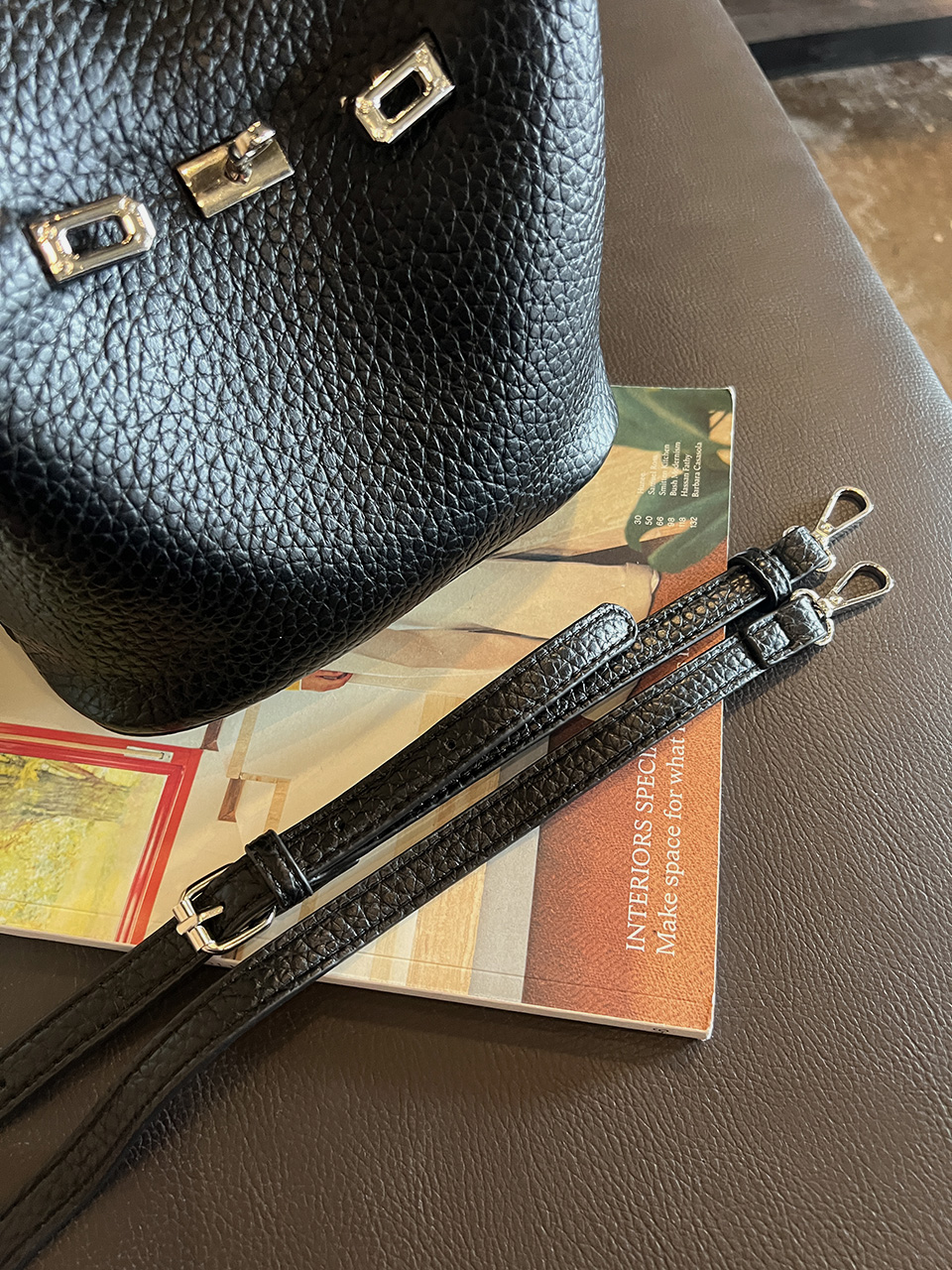 Leather buckle 2-way tote bag (6 colors)