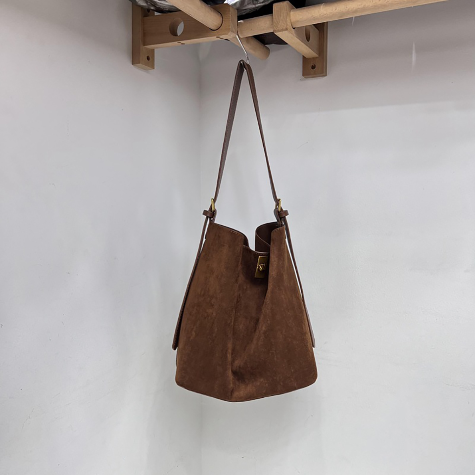 Suede Buckle Big Tote Bag/Shoulder Bag