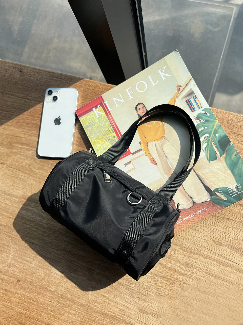 Nylon mini tote bag