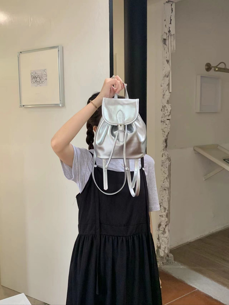 Wrinkle Buckle Bucket Mini Backpack (5 colors)