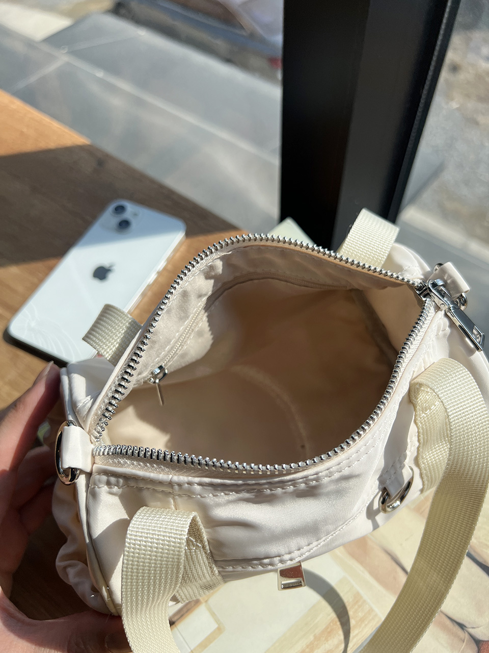 Nylon mini tote bag