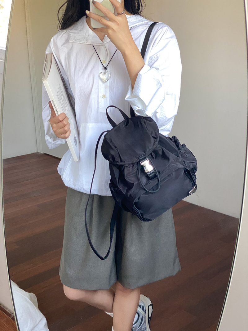 Casual nylon mini backpack
