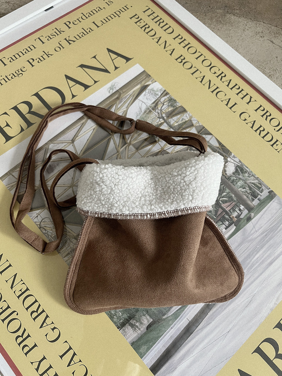 Sheepskin Boa Suede Mini Shoulder Bag