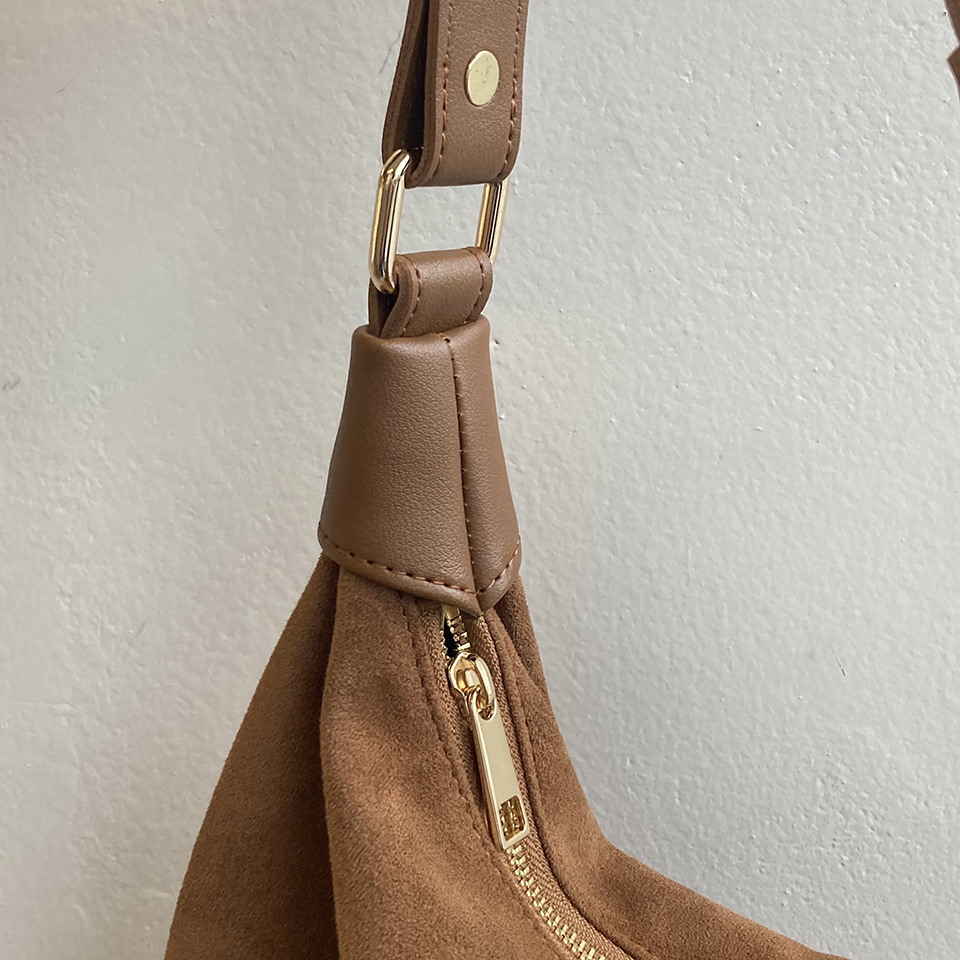 Suede shoulder bag