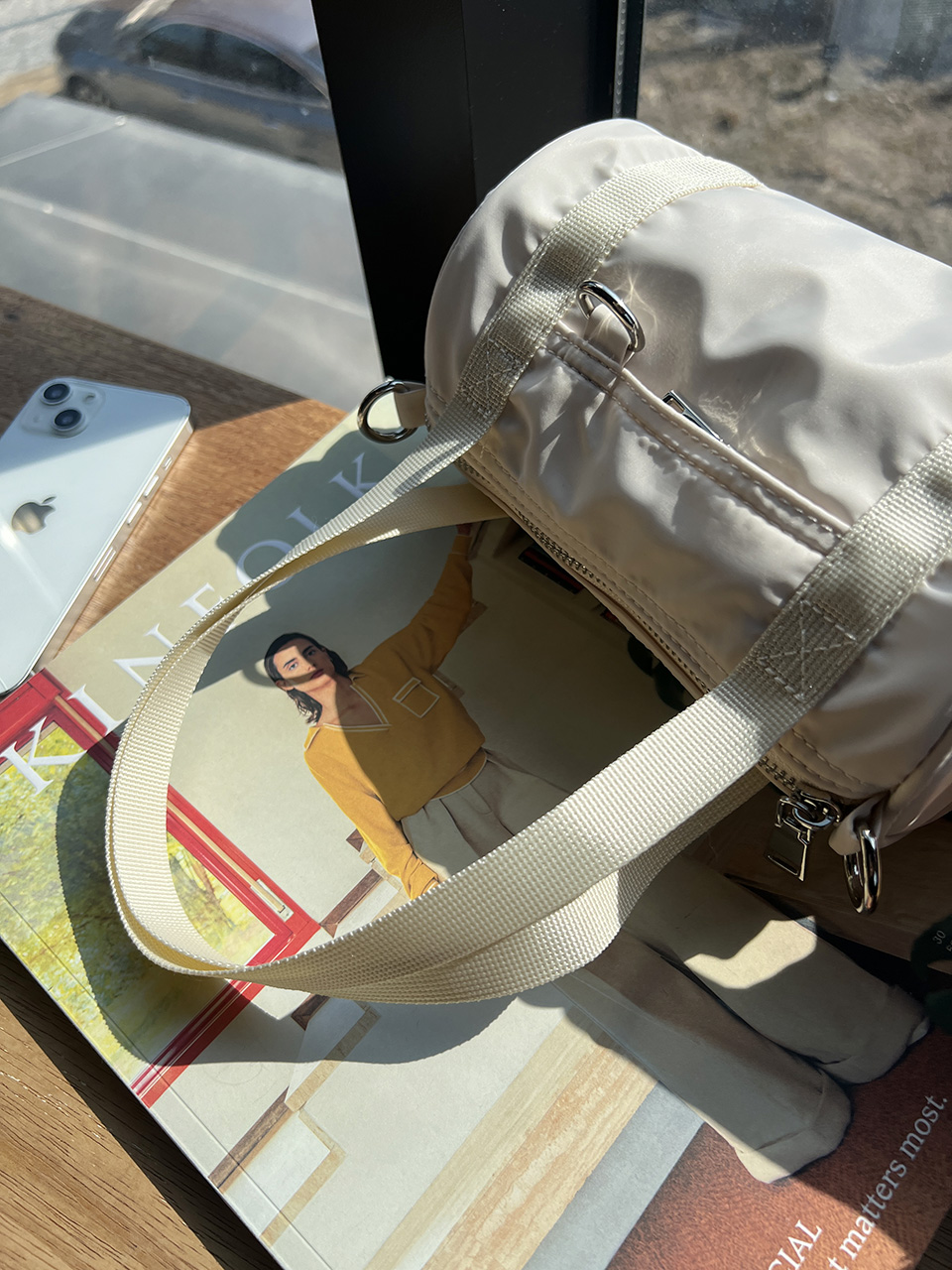Nylon mini tote bag