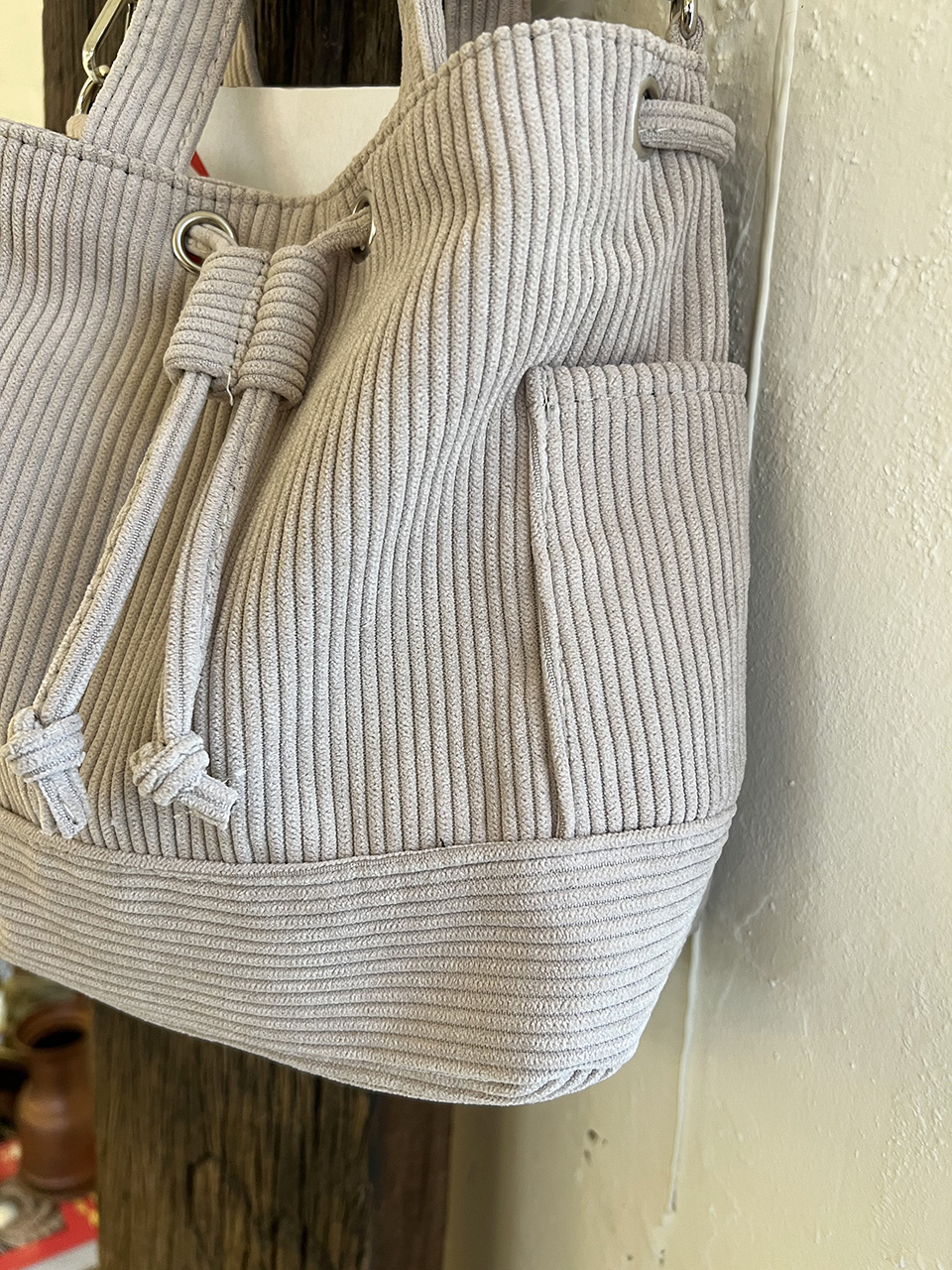 Corduroy Mini Bucket Bag, Bucket Cloth Eco Bag (6 colors)