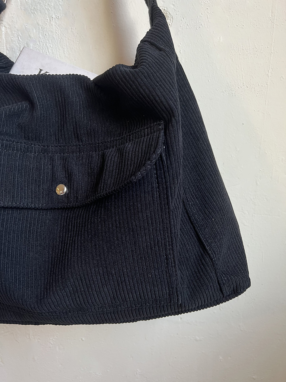 Corduroy Pocket Big Cross Eco Bag (6 colors)