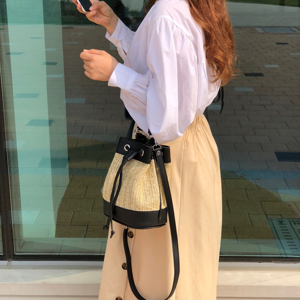 Rattan Mini Bucket Bag / Cross Bucket Bag (3 colors)