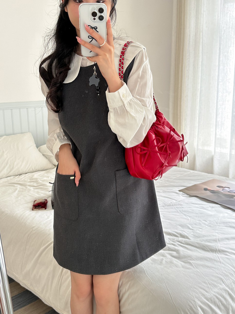 Ribbon Ballet Core Shirring Chain Shoulder Bag (6 colors)