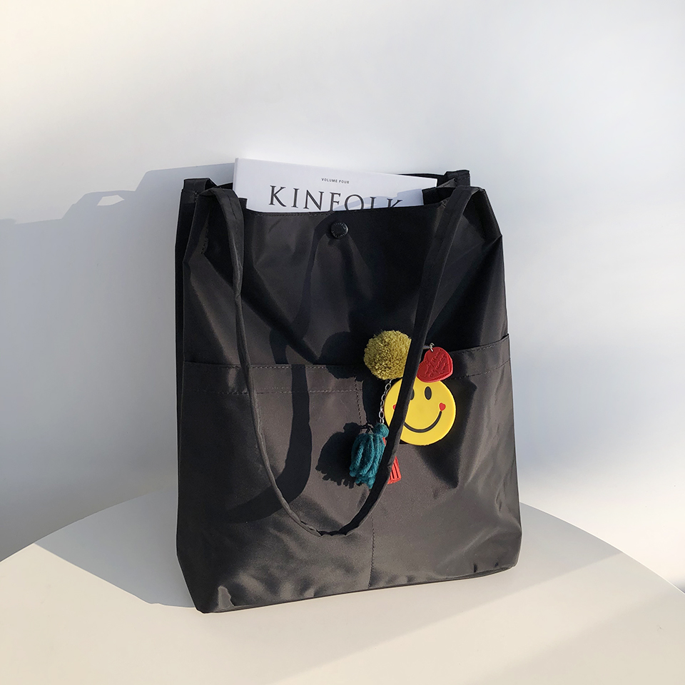 Button 2-pocket plain eco bag
