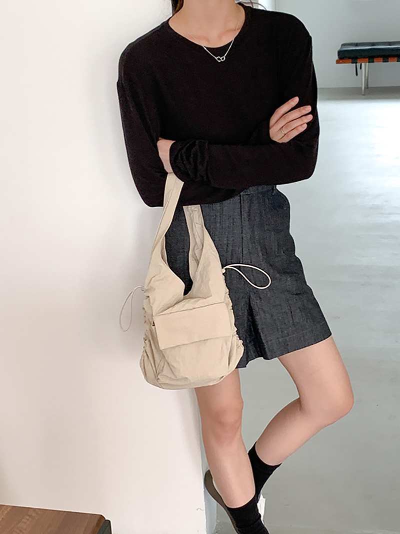 Catherine Pocket Shirring Side String Shoulder Bag