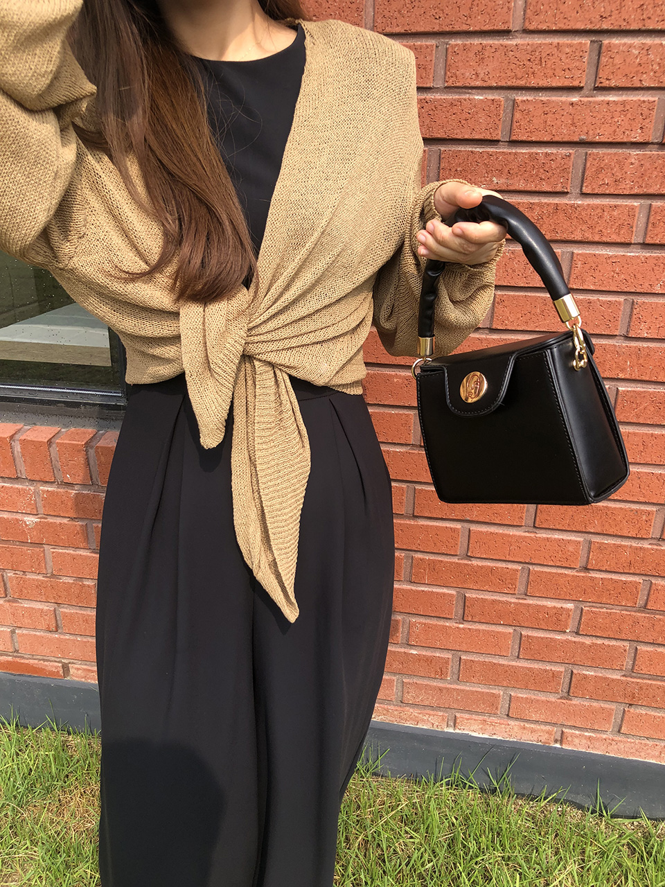 Face Shirring Mini Square Chain Crossbody Bag