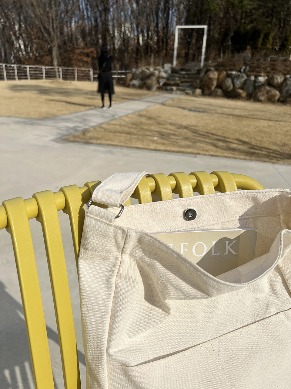 2-Pocket Plain Big Cloth Eco Bag (3 colors)