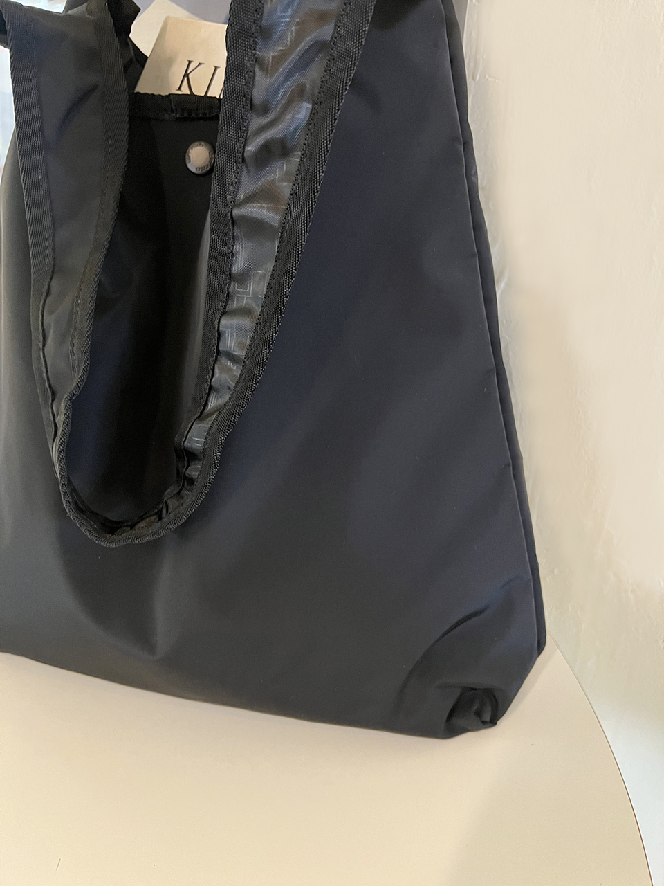 Button nylon shoulder eco bag