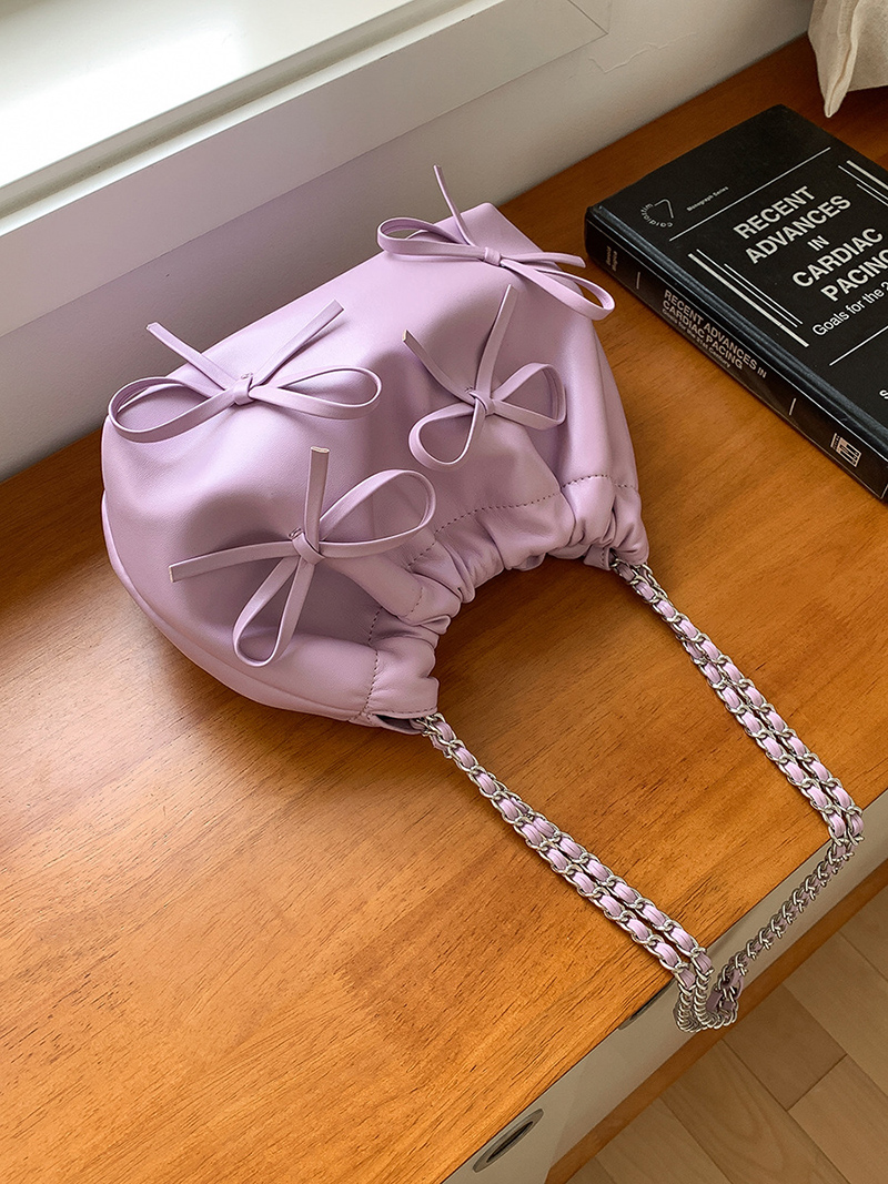 Ribbon Ballet Core Shirring Chain Shoulder Bag (6 colors)
