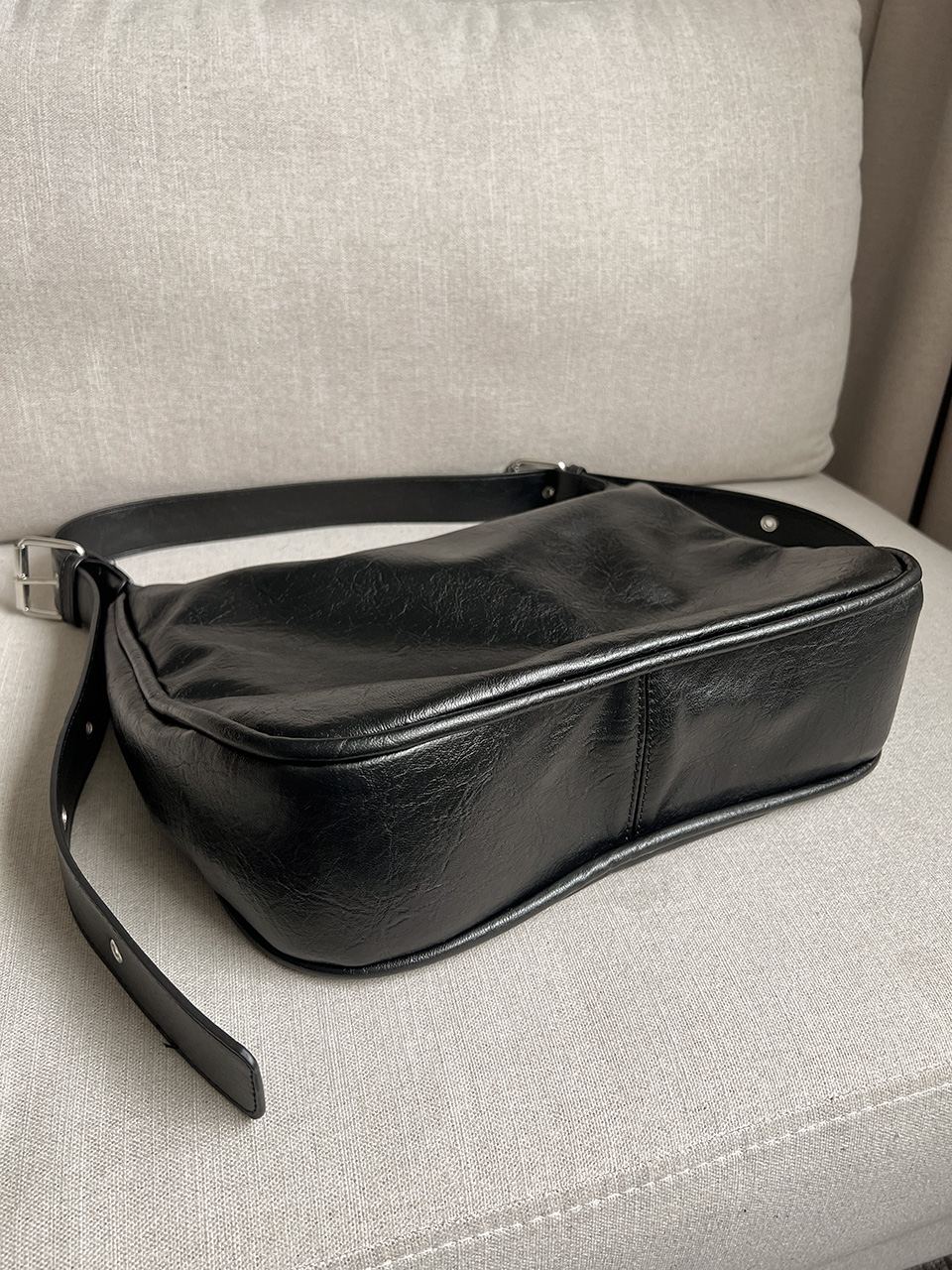 Leather Square Cross Hobo Bag