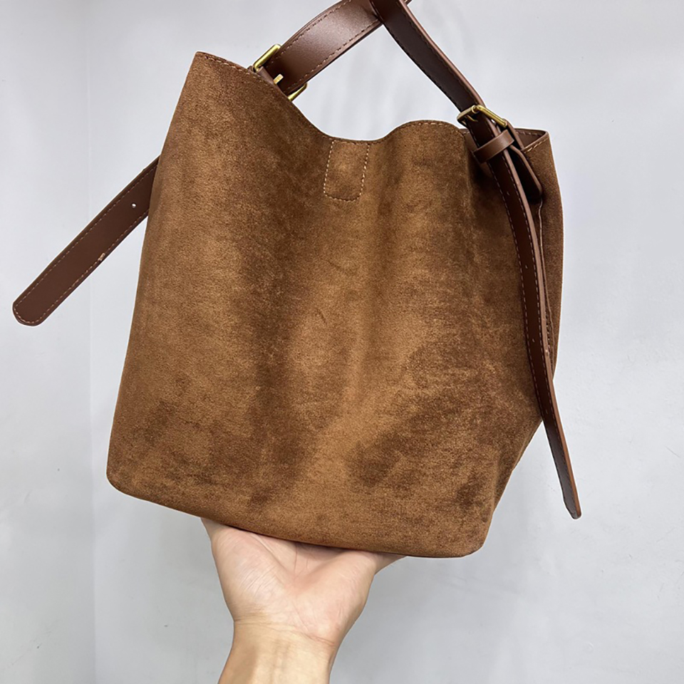 Suede Buckle Big Tote Bag/Shoulder Bag