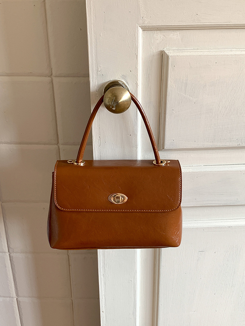 Crack Square Buckle Tote Bag (3 colors)