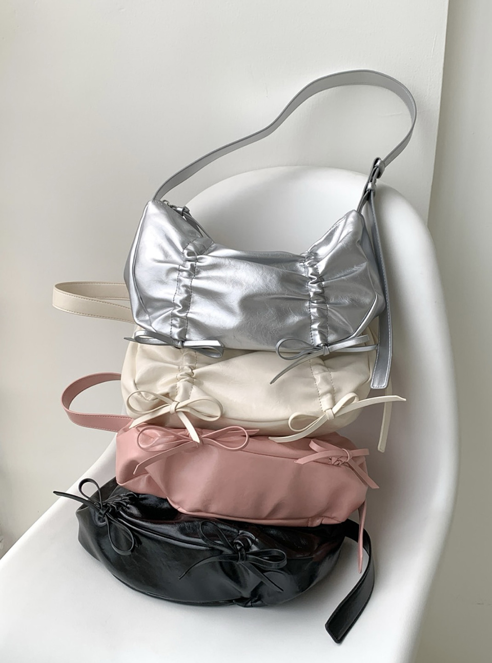 Ribbon Shirring Ballet Core Shoulder Bag (4 colors)