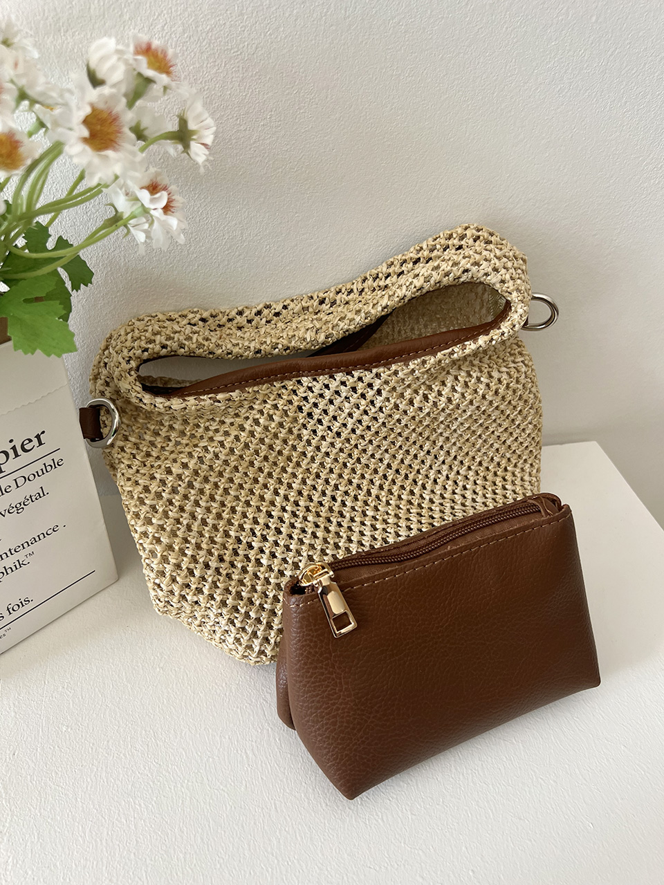 Sevier Rattan 2-Way Summer Mini Tote Bag
