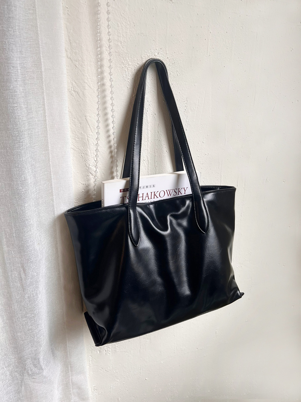 Glossy Square Big Shopper Bag (2 colors)