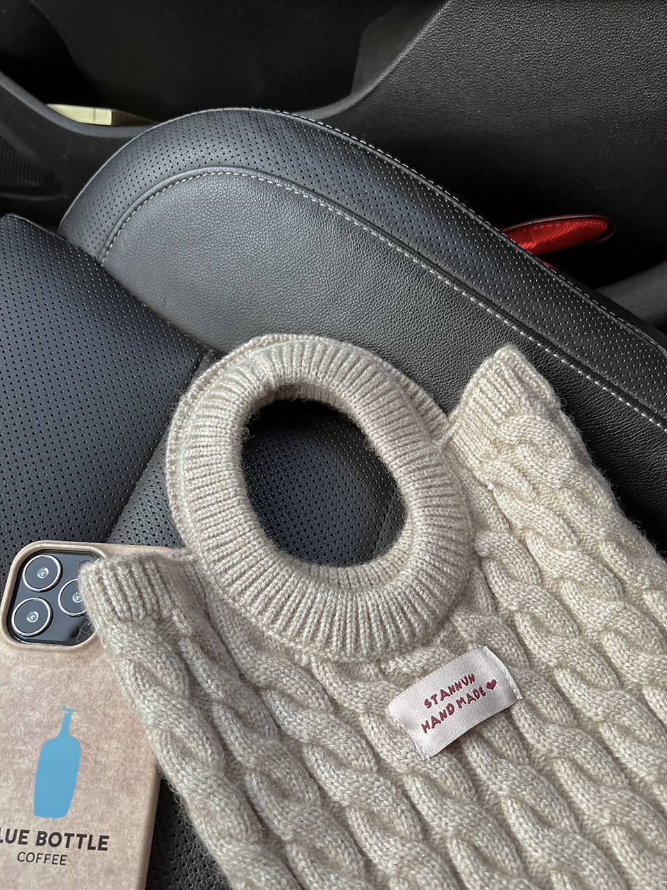 Knit twist crochet mini tote bag