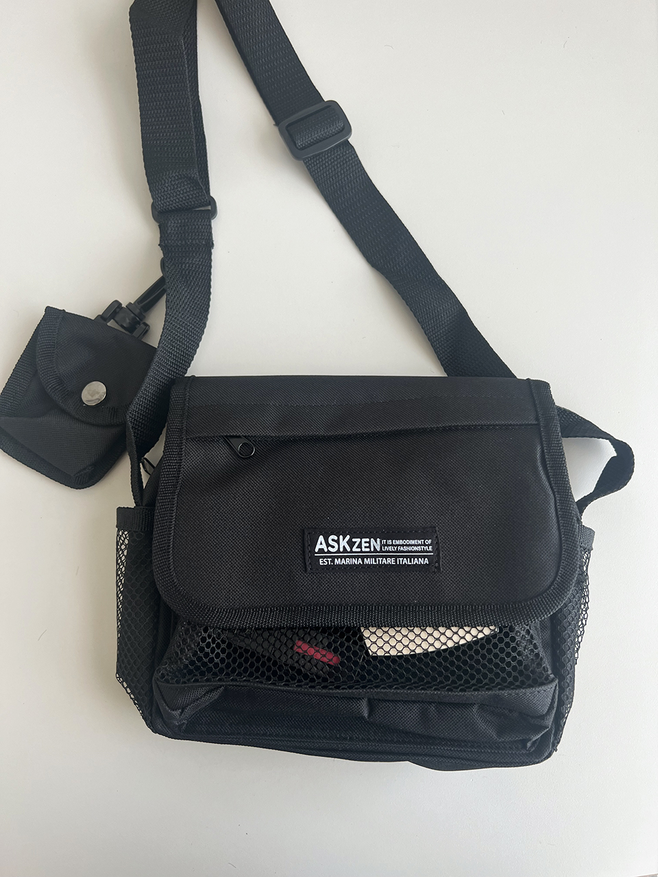 Canvas Zipper Mini Shoulder Bag